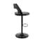 Armen Living Itzan Adjustable Swivel Gray Faux Leather and Black Wood Bar Stool with Black Base LCITBABLGR - alternate 2